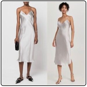 Nili lotan midi silver gown M